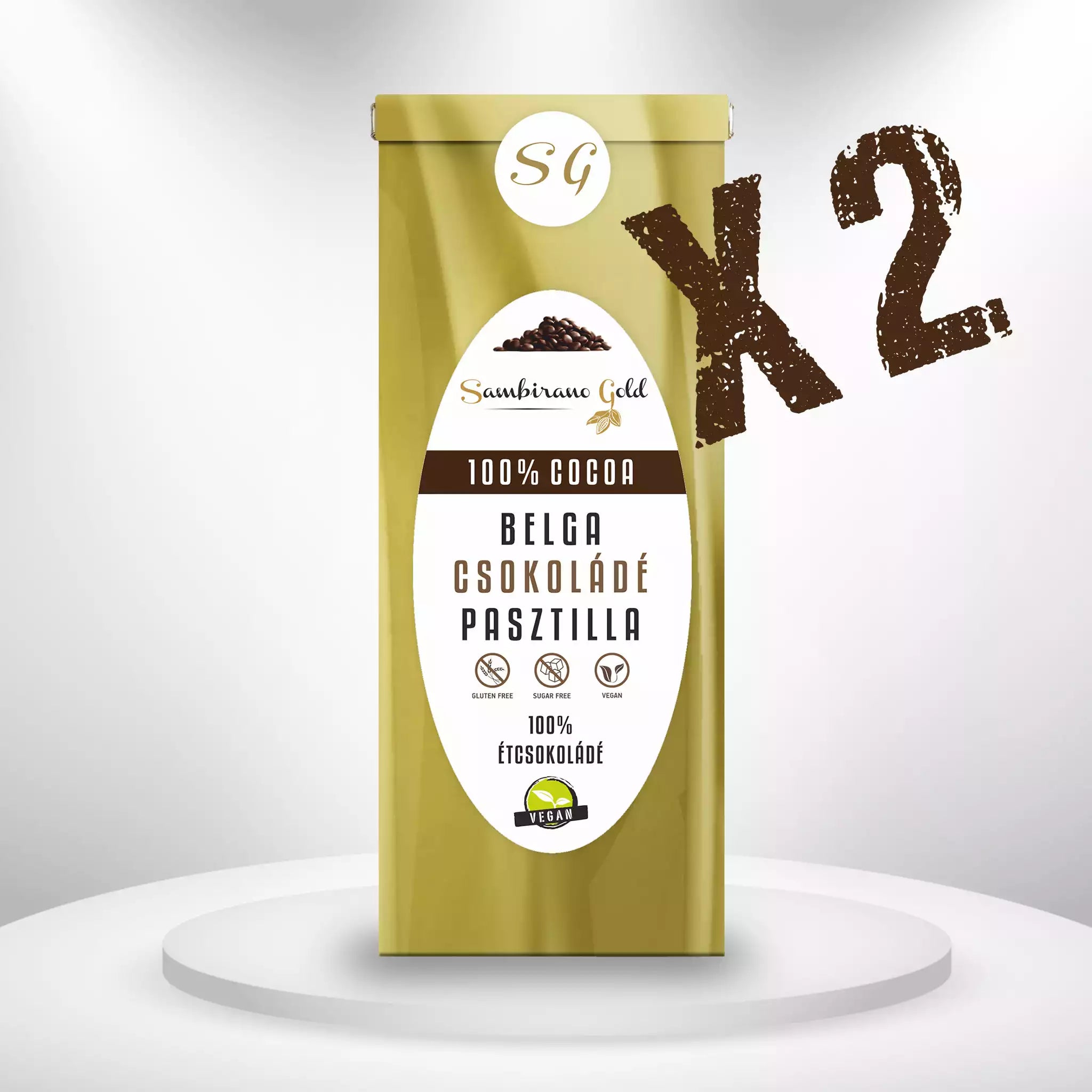 Sambirano Gold - 100% kakaó tartalmú belga étcsokoládé pasztilla