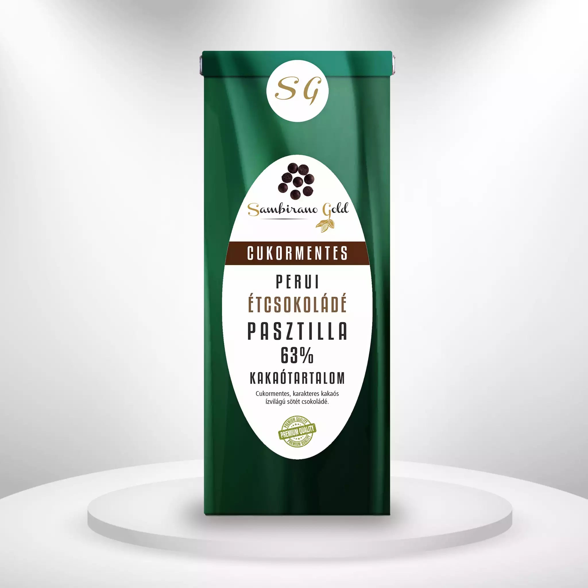 Sambirano Gold - Cukormentes perui étcsokoládé pasztilla 63%