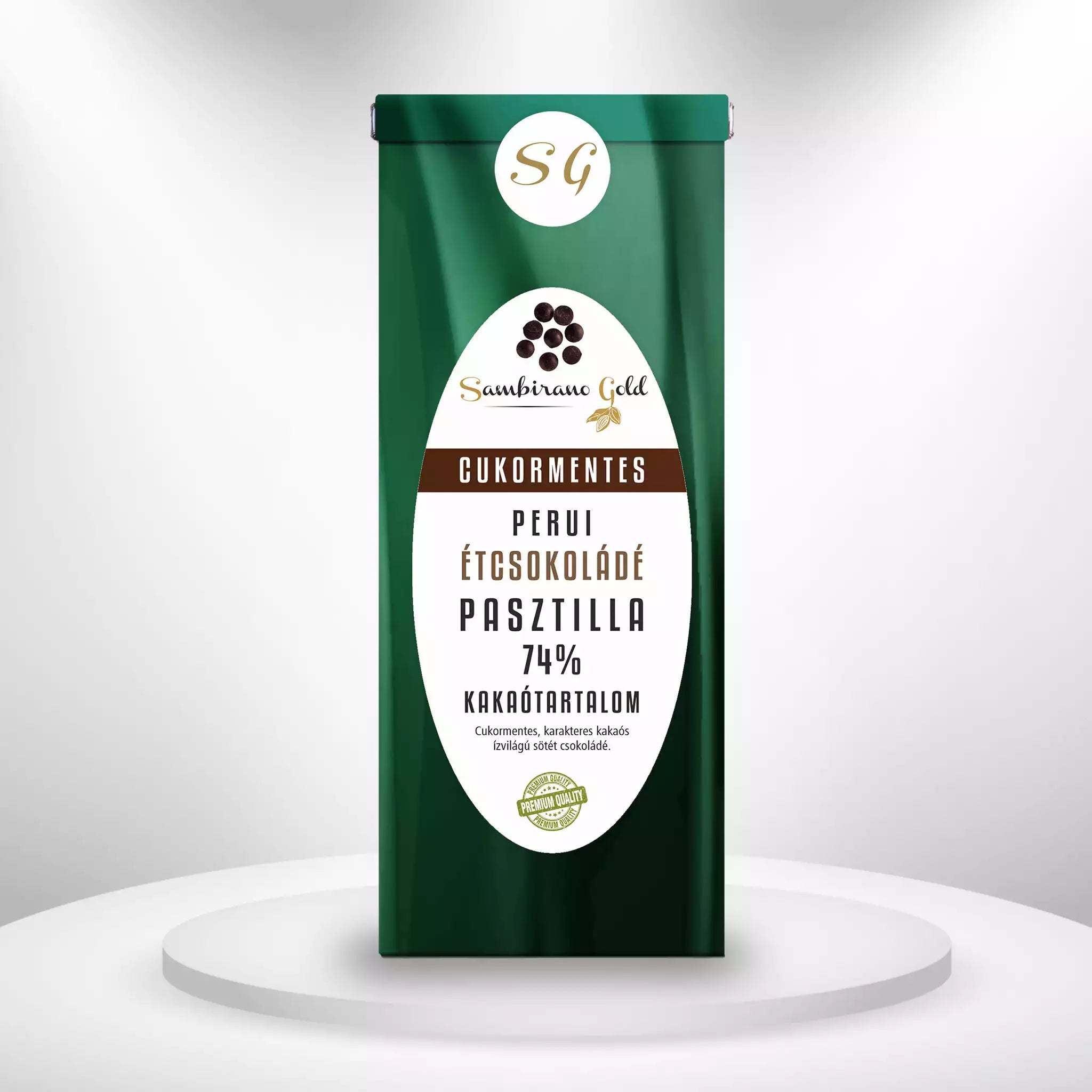 Sambirano Gold - Cukormentes perui étcsokoládé pasztilla 74%