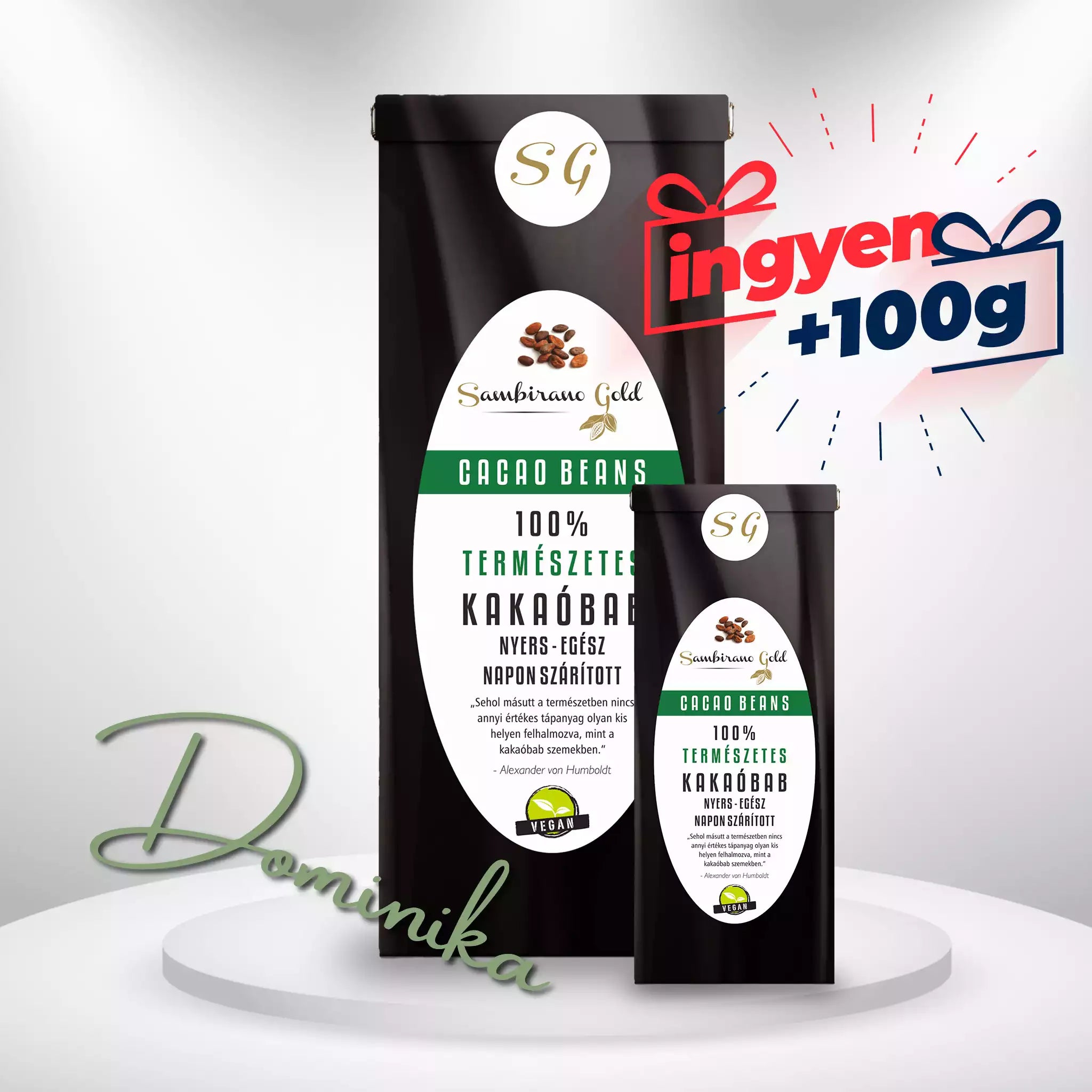Sambirano Gold - Dominikai nyers kakaóbab ajándék termékkel