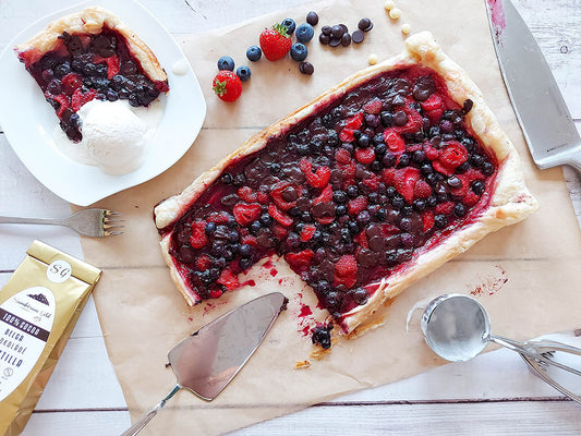 Vegán rusztikus gyümölcsös csokis leveles tészta