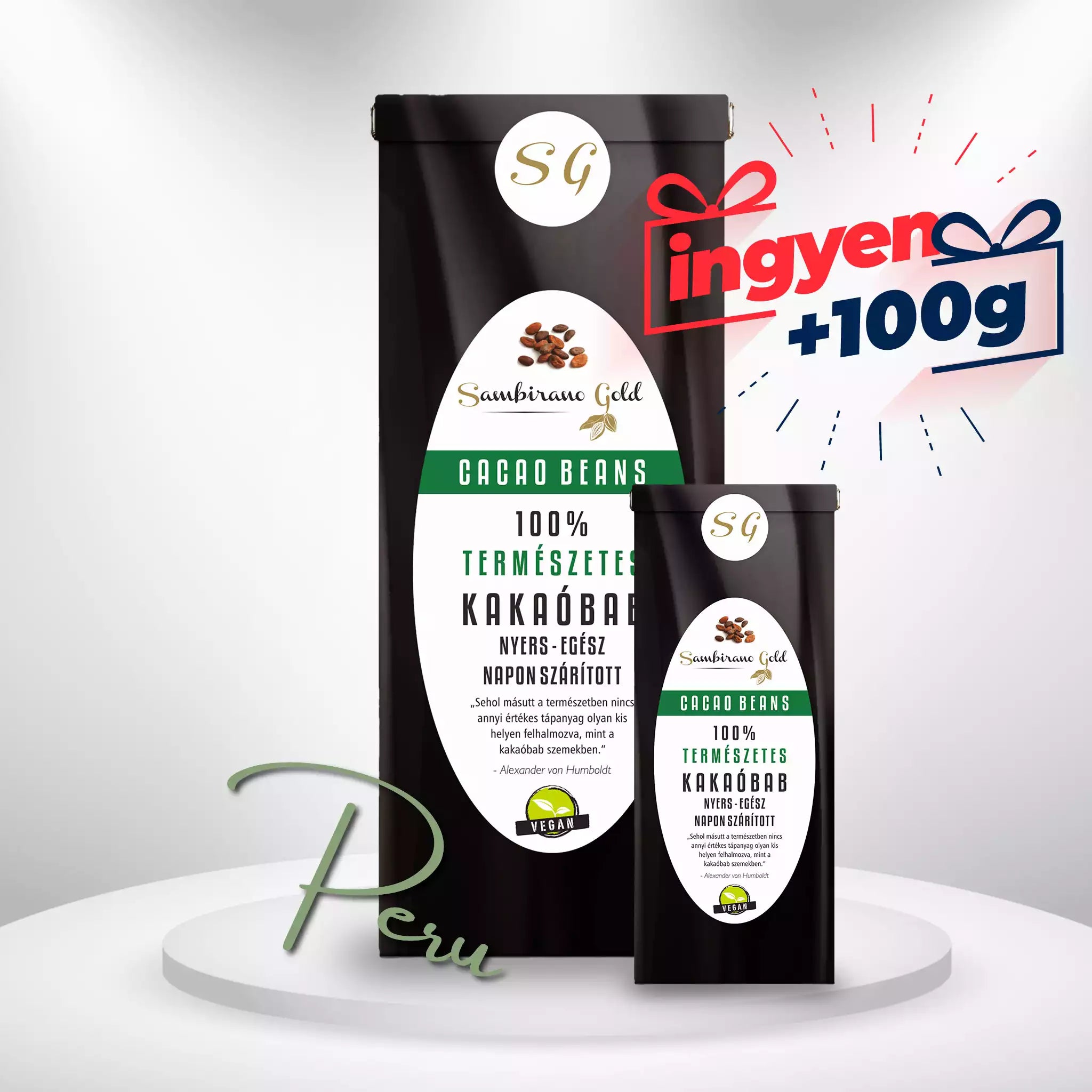 Sambirano Gold - Perui nyers kakaóbab, ajándék termékkel