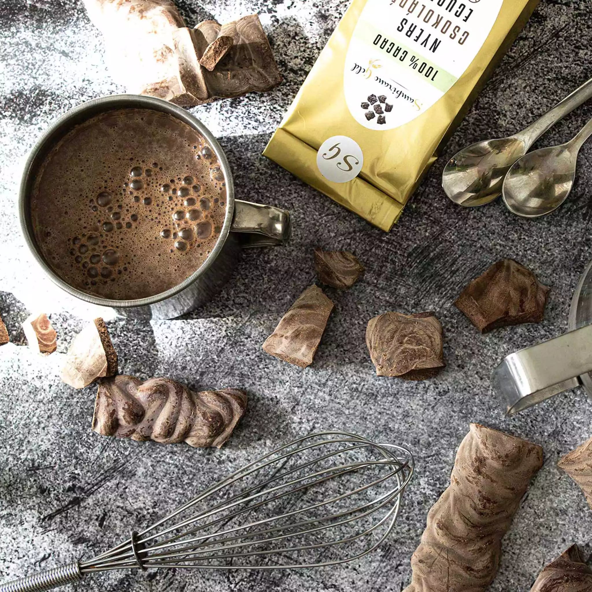 Sambirano Gold ecuadori nyers csokoládé darabok – 100% kakaótartalmú, adalékmentes prémium kakaómassza