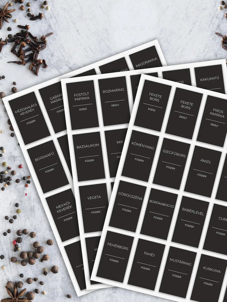 Sambirano Gold - Fűszer matricák | Fekete-Minimál (60db) – SAMBIRANO ...