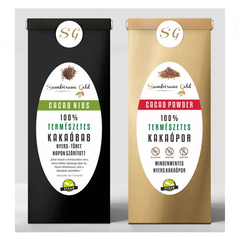 Sambirano Gold KAKAÓ KOMBÓ - PERUI kakaóbab TÖRET és GHÁNAI kakaópor kombó csomag (2x1kg)  Termékinformáció >